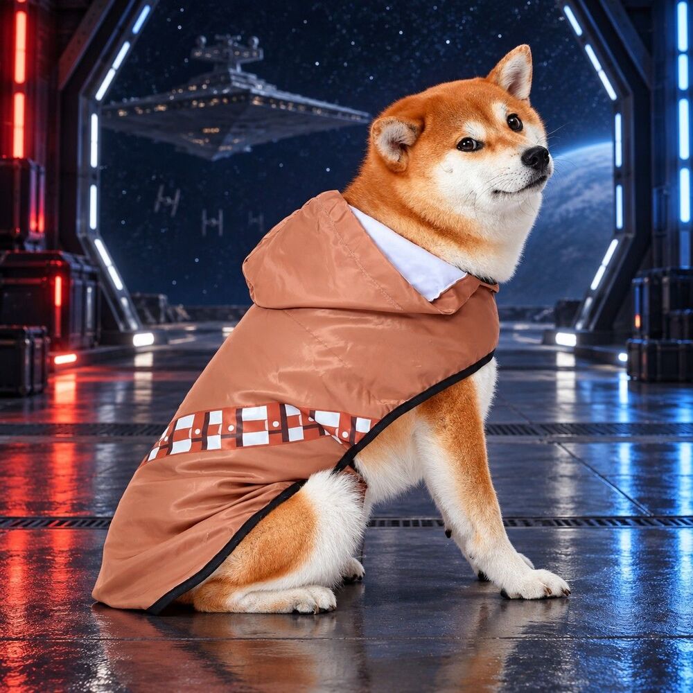 Star Wars Chewbacca Dog Pet Raincoat Costume Size Small New Halloween C162